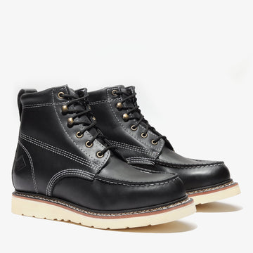 Frontier Classic 6" Black Moc Toe Work Boots | Men's Safety Boots
