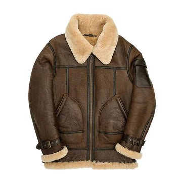 Men’s Dark Brown Aviator Shearling Jacket