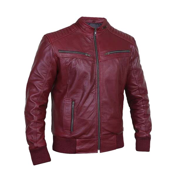 Men’s Moto Fashion Leather Bomber Jacket