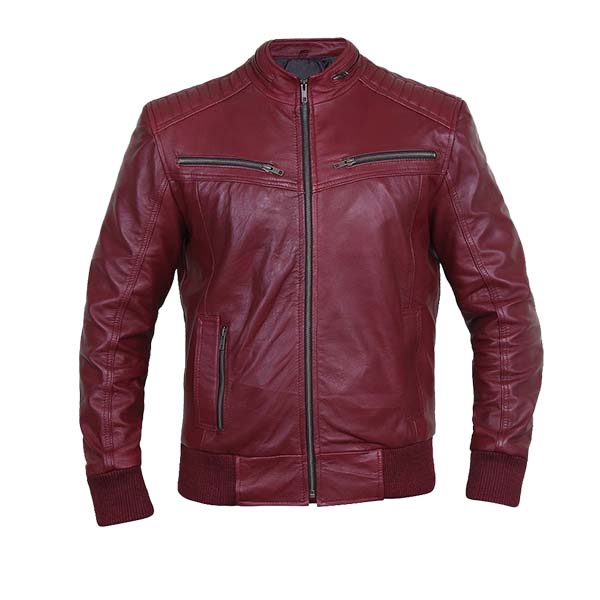 Men’s Moto Fashion Leather Bomber Jacket