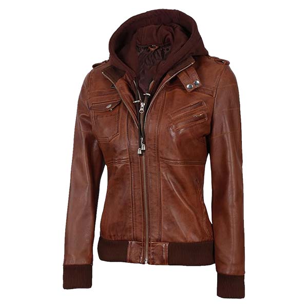 Women's Retro Flyer Original Leather Bomber Jacket