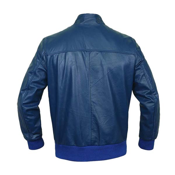 Men’s Navy Blue Flight Leather Bomber Jacket
