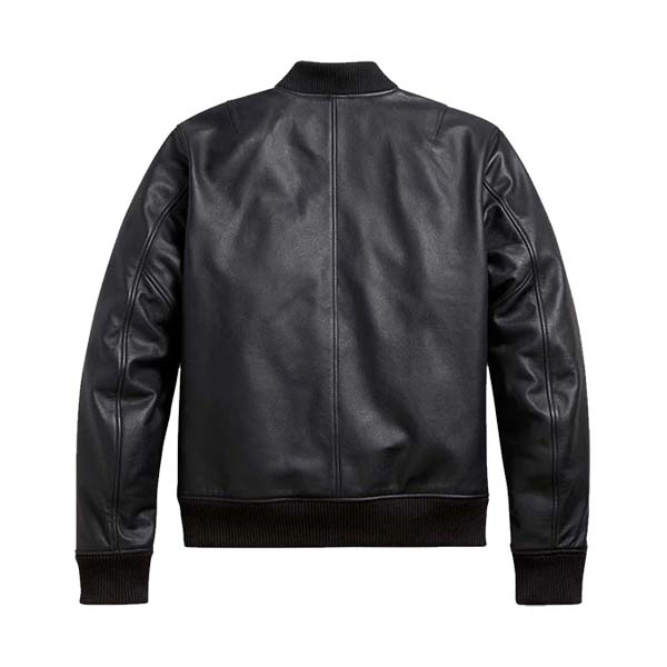 Men's Front Zip Up All Black Bomber Jacket