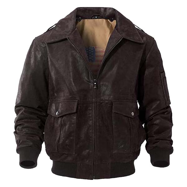 Men’s Air Flight Genuine Leather Bomber Jacket