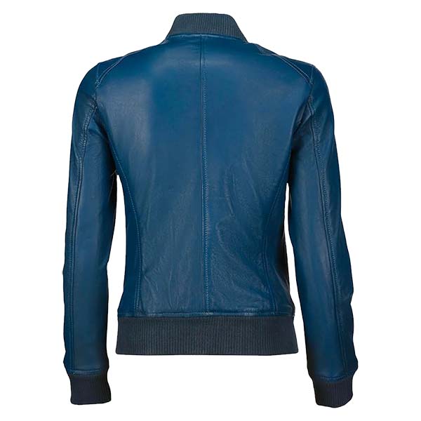 Women's Bold Fashion Genuine Leather Bomber Jacket