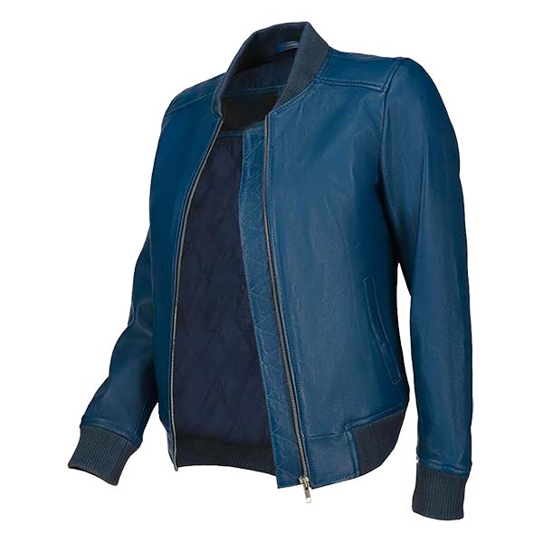 Women's Bold Fashion Genuine Leather Bomber Jacket