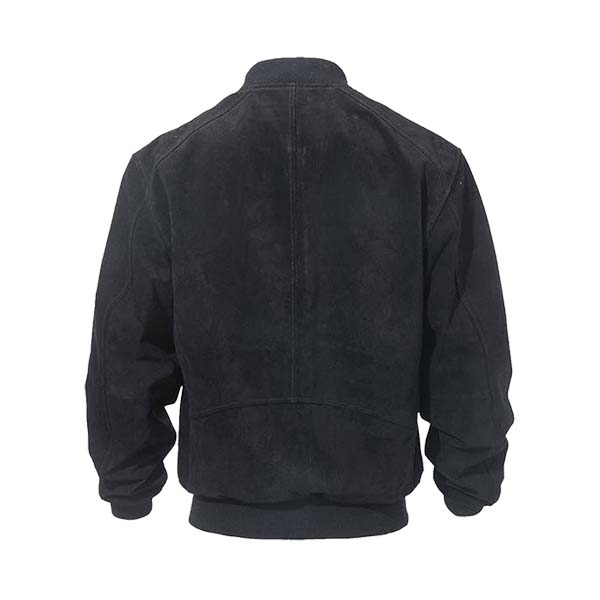 Men's Classic Suede Leather Bomber Jacket