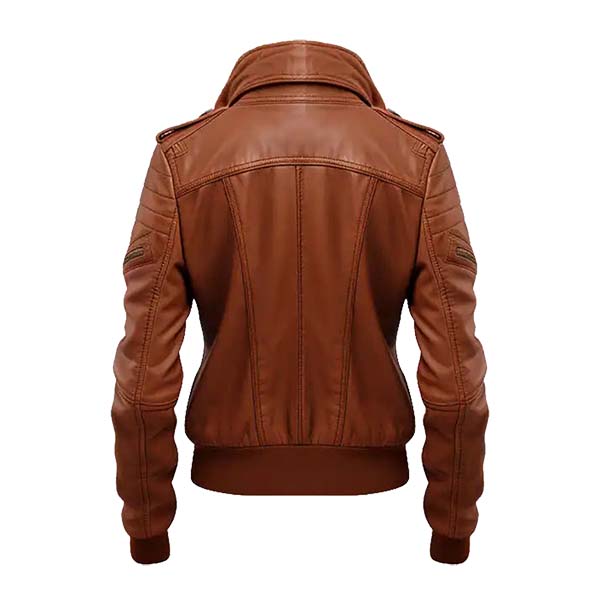 Women's Vintage Maverick Genuine Leather Bomber Jacket
