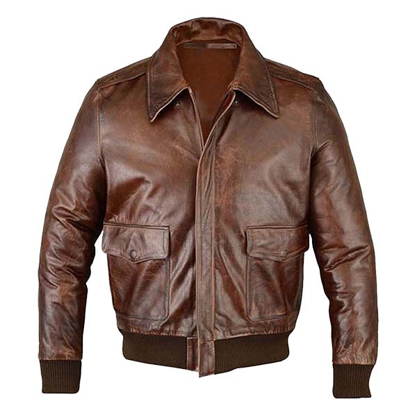 Men’s Vintage Brown Air Force Leather Bomber Jacket
