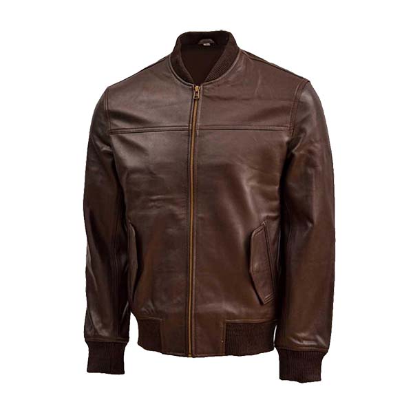 Women's Zip Up Genuine Leather Bomber Jacket