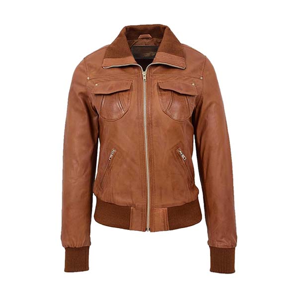 Women's A1 Flight Genuine Leather Bomber Jacket