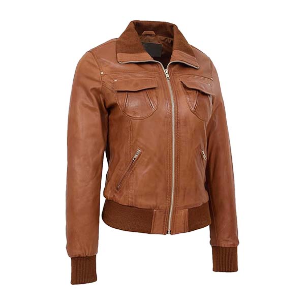 Women's A1 Flight Genuine Leather Bomber Jacket
