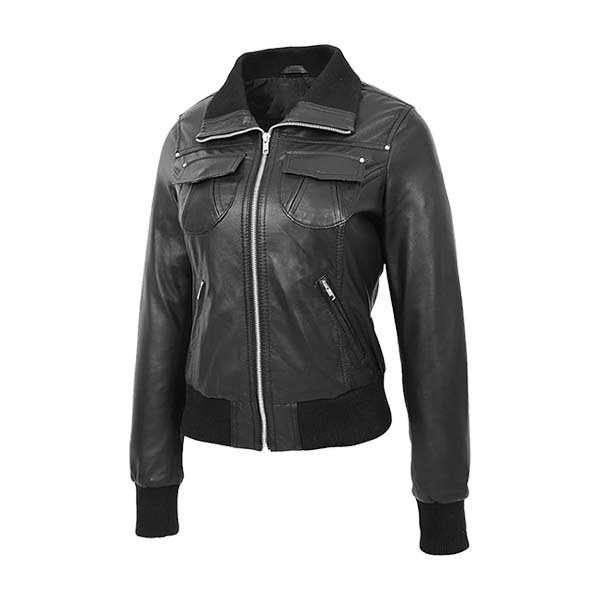 Women's A1 Flight Genuine Leather Bomber Jacket