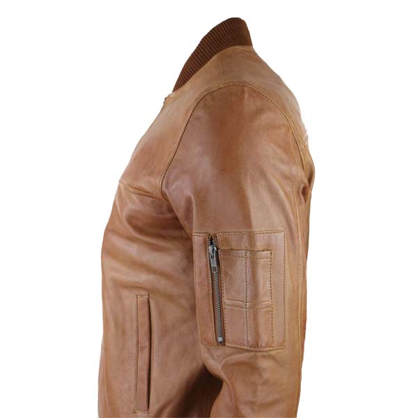 Men's Vintage Casual Original Leather Bomber Jacket