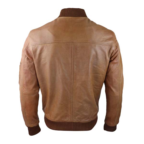 Men's Vintage Casual Original Leather Bomber Jacket