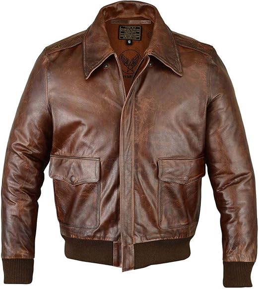 Men’s Vintage Brown Air Force Leather Bomber Jacket