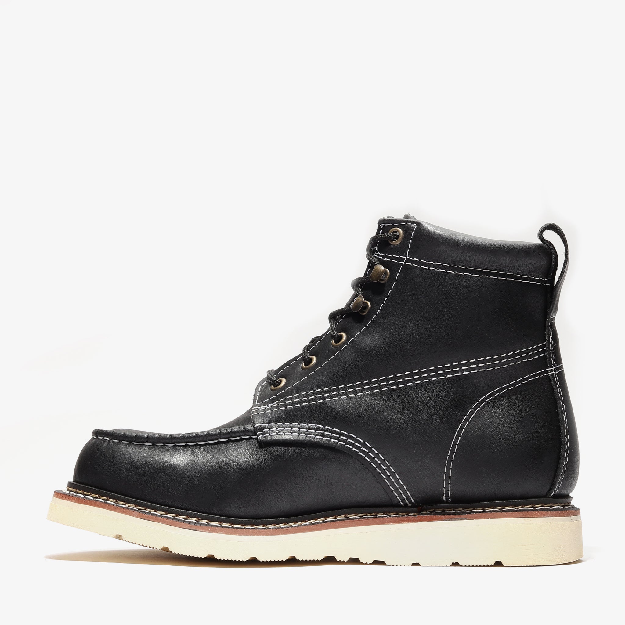 Frontier Classic 6" Black Moc Toe Work Boots | Men's Safety Boots