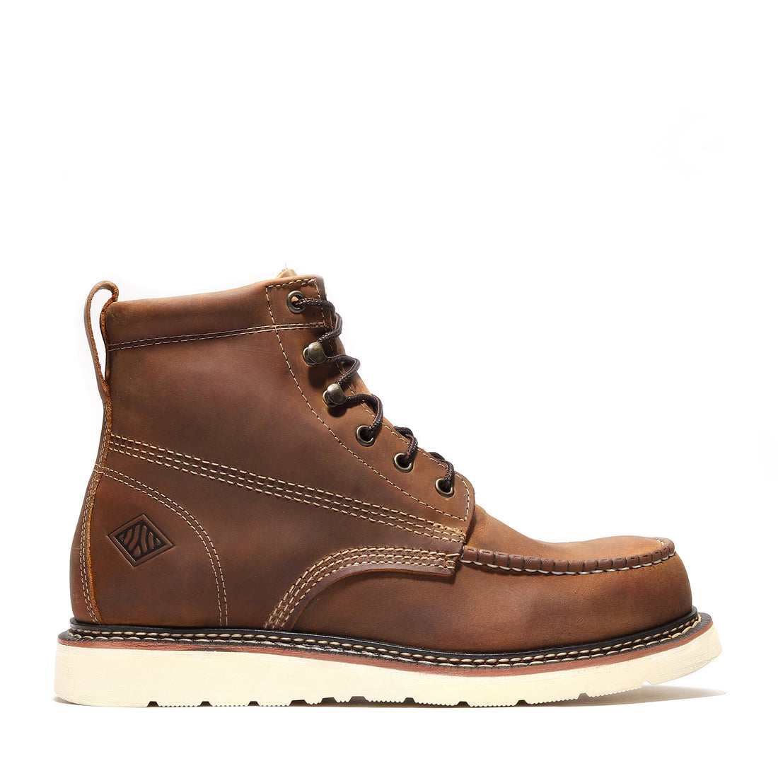 Frontier Crazy Brown 6" Moc Toe Work Boots | Rugged Men's Safety Boots