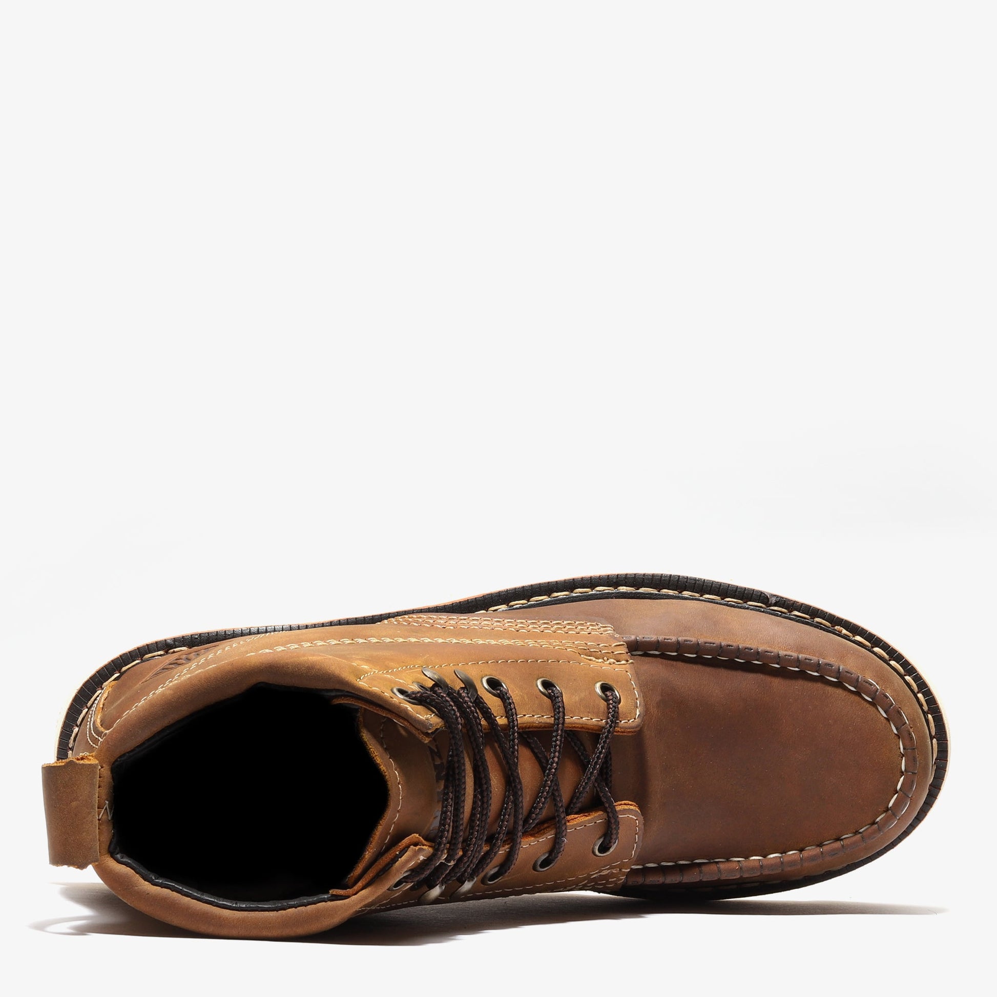 Frontier Crazy Brown 6" Moc Toe Work Boots | Rugged Men's Safety Boots