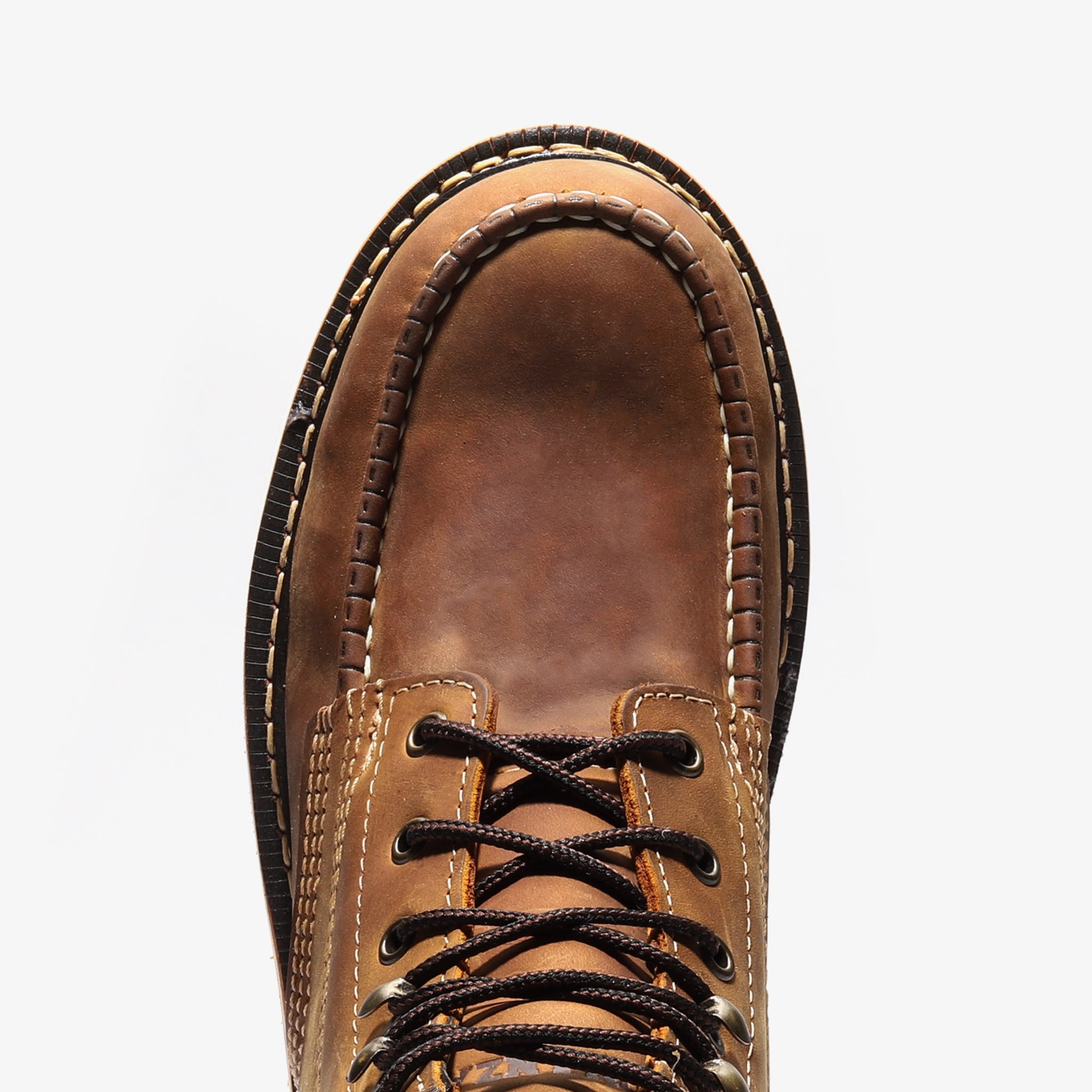 Frontier Steel Toe Crazy Brown 6" Moc Toe Boots | OSHA Safety Work Boots