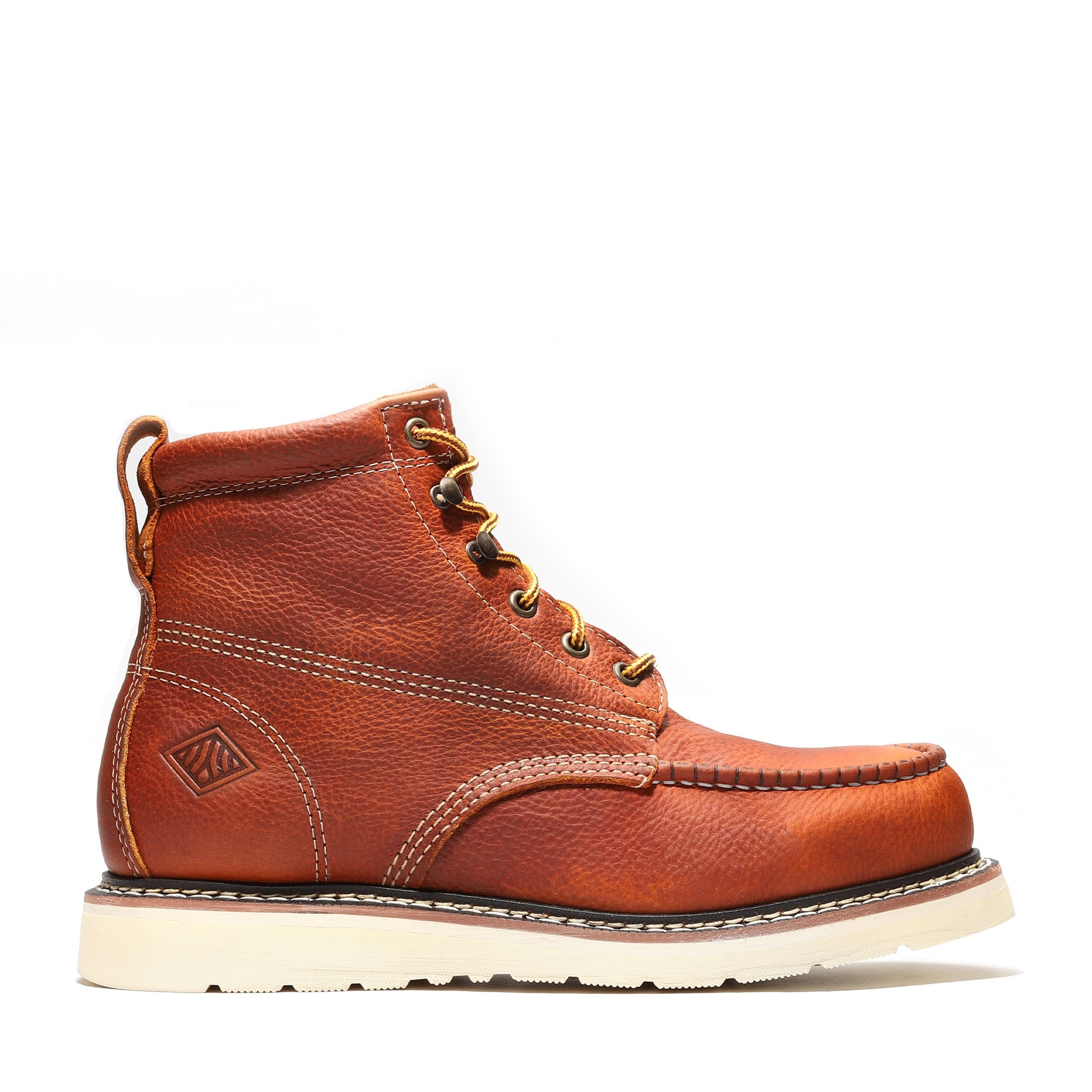 Frontier Golden Brown 6" Moc Toe Work Boots | Men's Leather Safety Boots