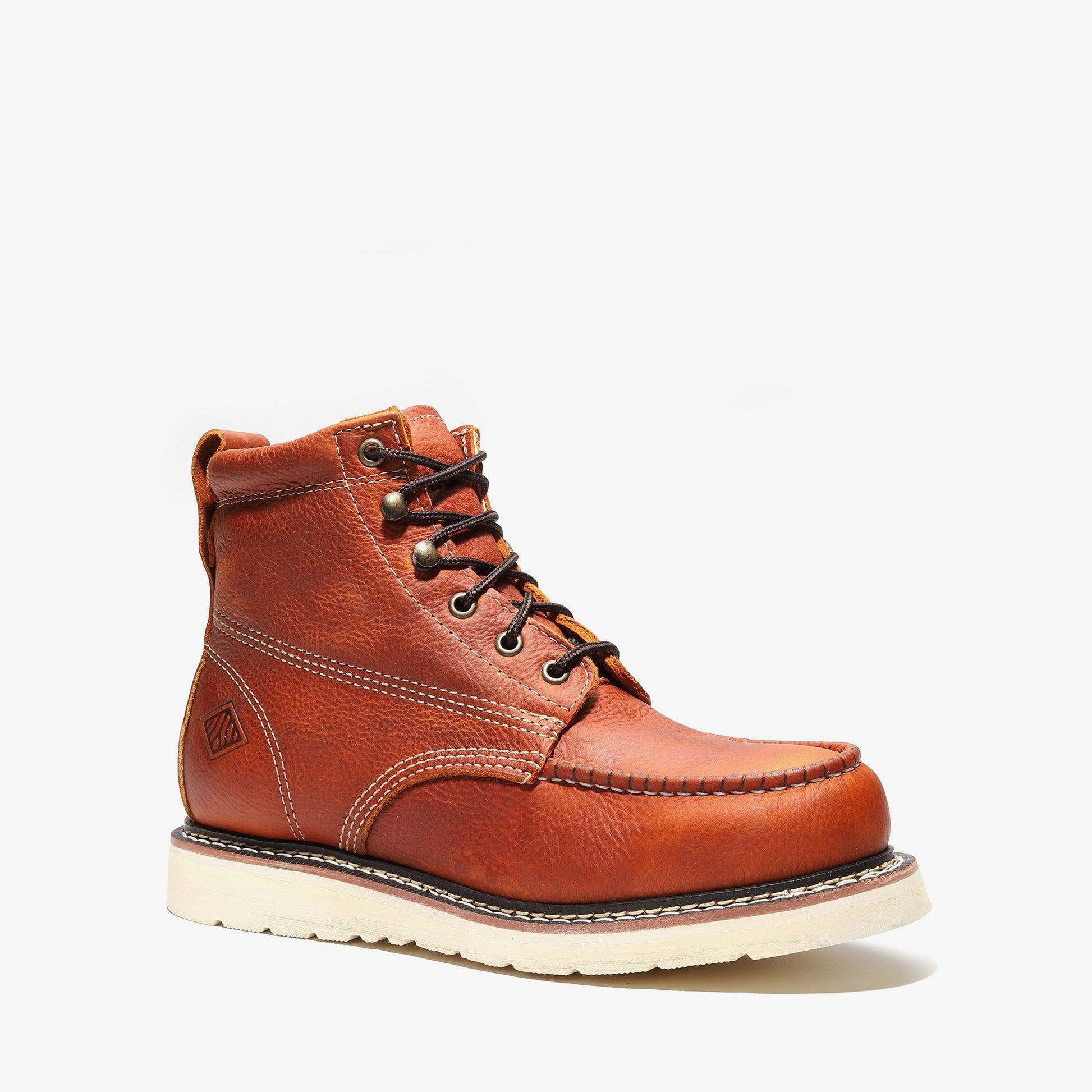 Frontier Golden Brown 6" Moc Toe Work Boots | Men's Leather Safety Boots