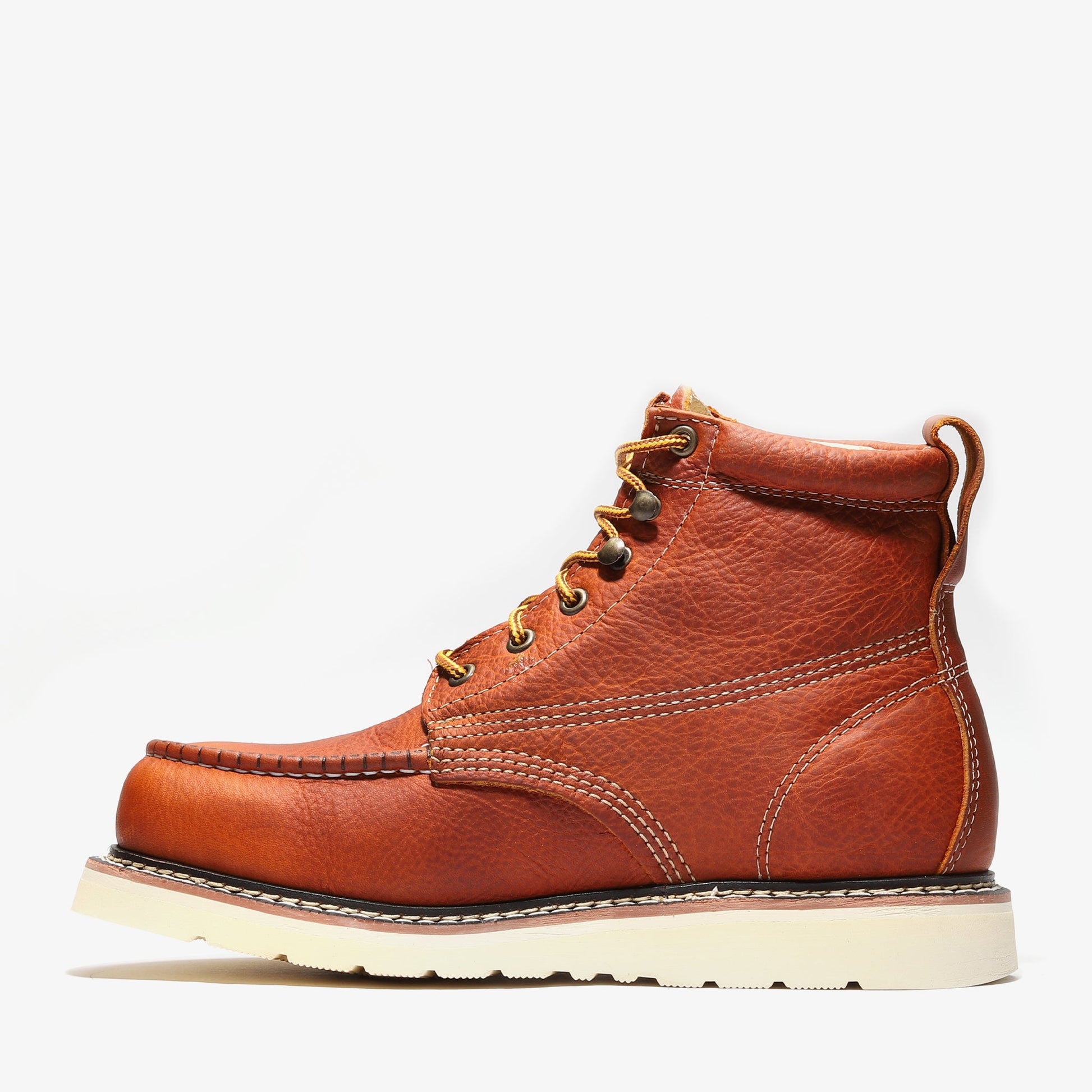 Frontier Golden Brown 6" Moc Toe Work Boots | Men's Leather Safety Boots