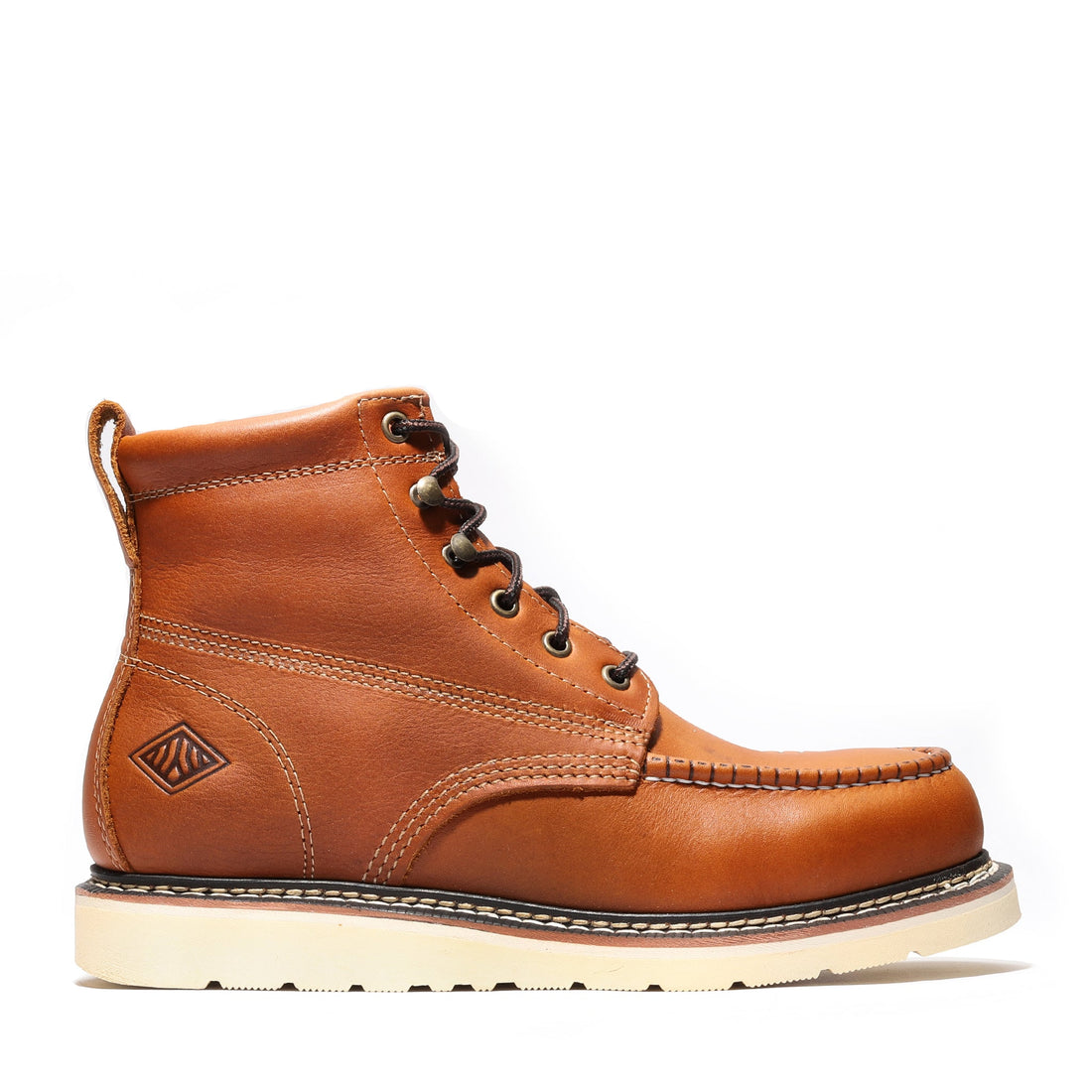 Frontier Golden Tan 6" Moc Toe Work Boots | Premium Men's Safety Boots