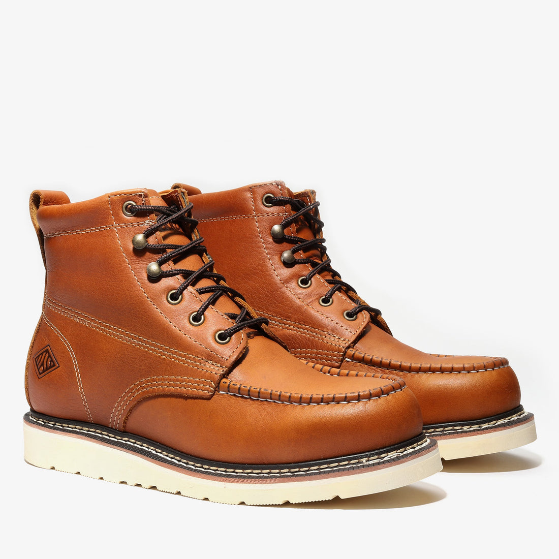 Frontier Golden Tan 6" Moc Toe Work Boots | Premium Men's Safety Boots