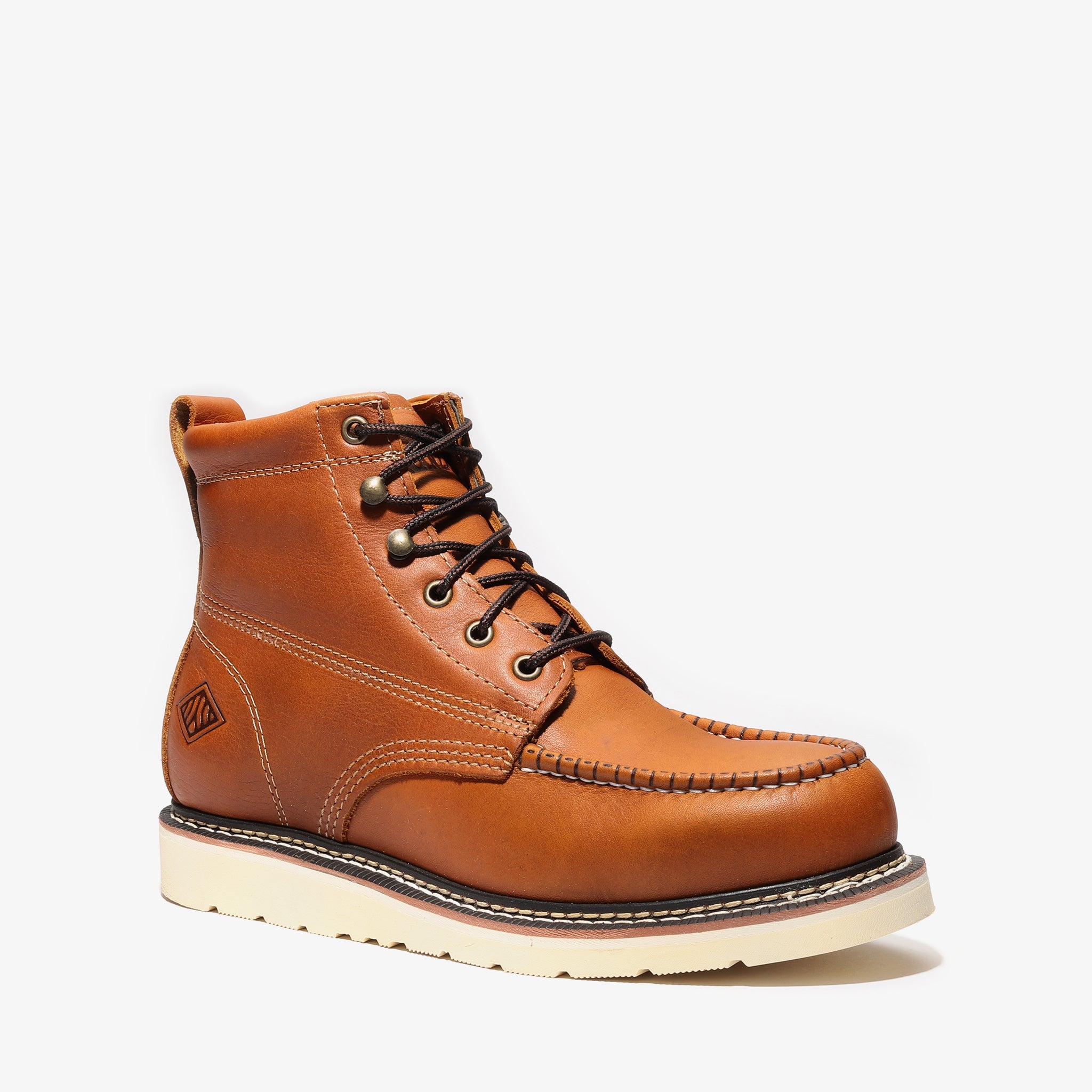 Frontier Golden Tan 6" Moc Toe Work Boots | Premium Men's Safety Boots