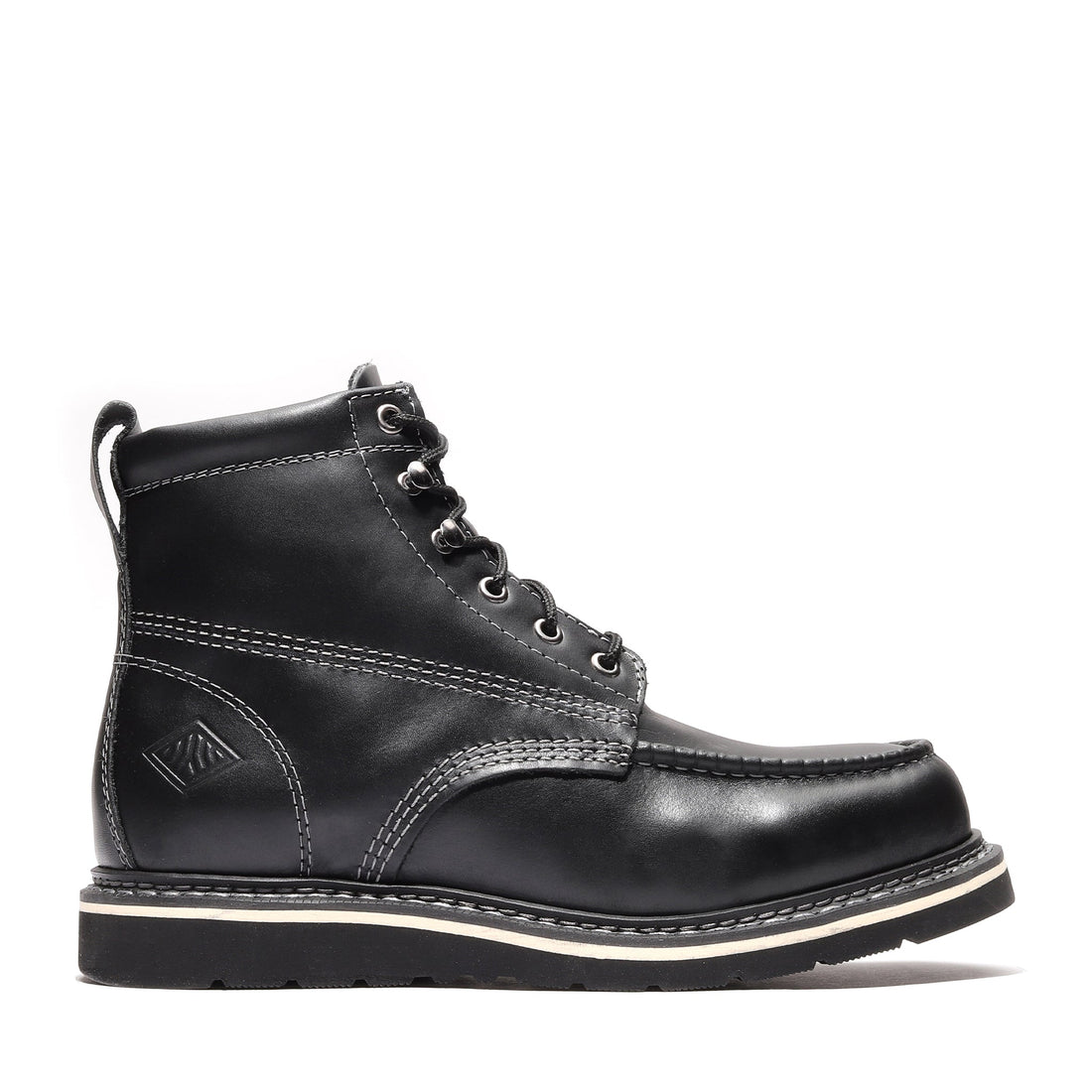 Frontier Jet Black 6" Moc Toe Work Boots | Premium Men's Safety Boots