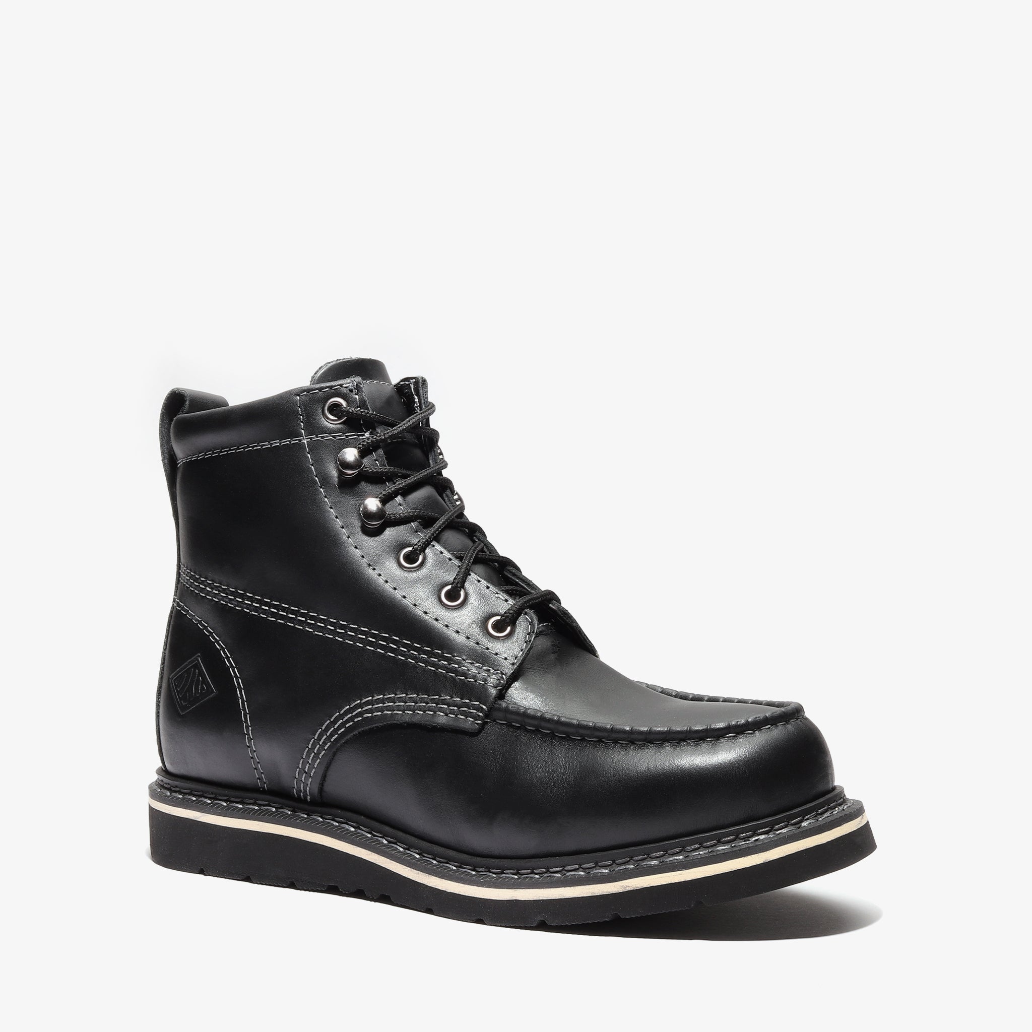 Frontier Jet Black 6" Moc Toe Work Boots | Premium Men's Safety Boots