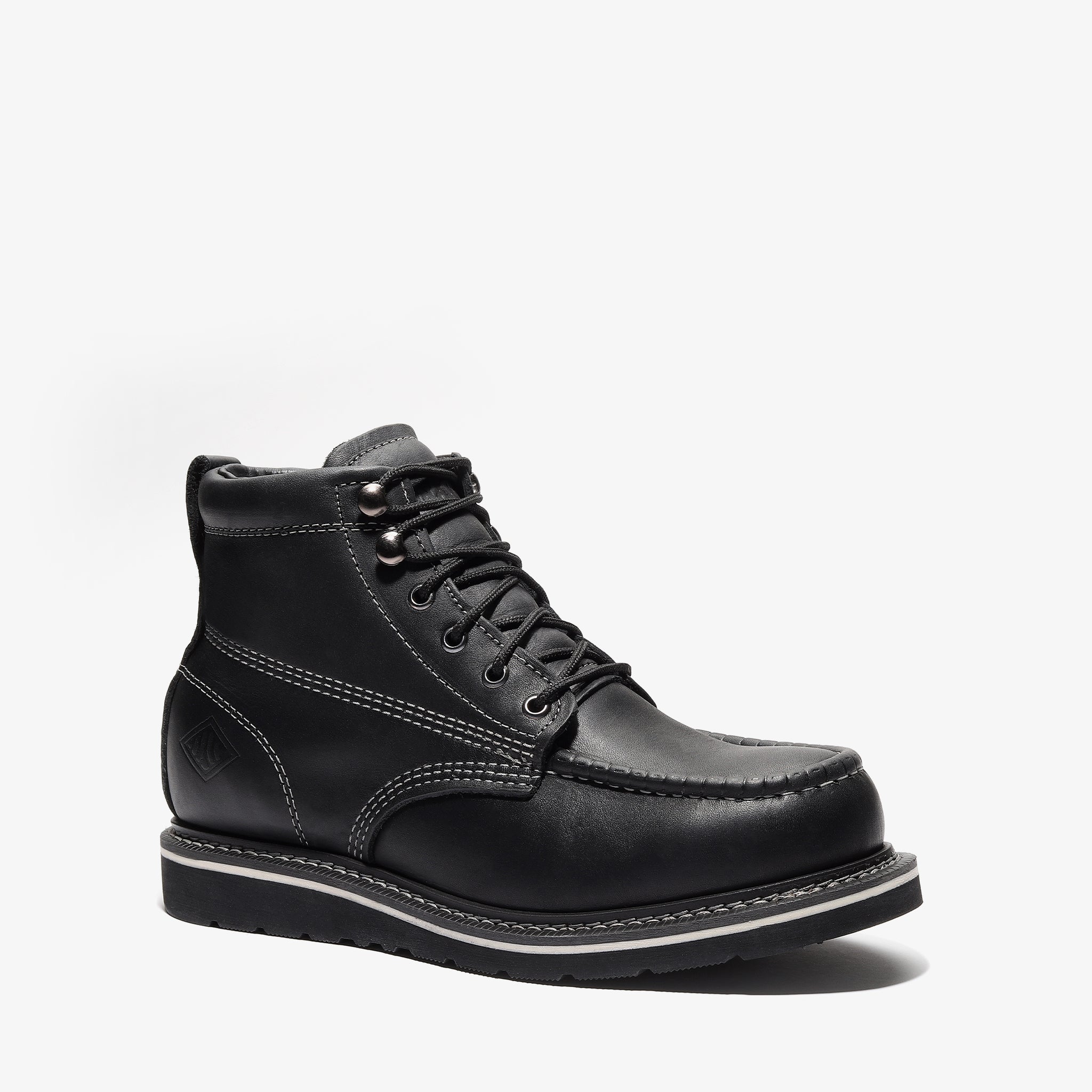 Frontier Jet Black 6" Moc Toe Work Boots | Premium Men's Safety Boots