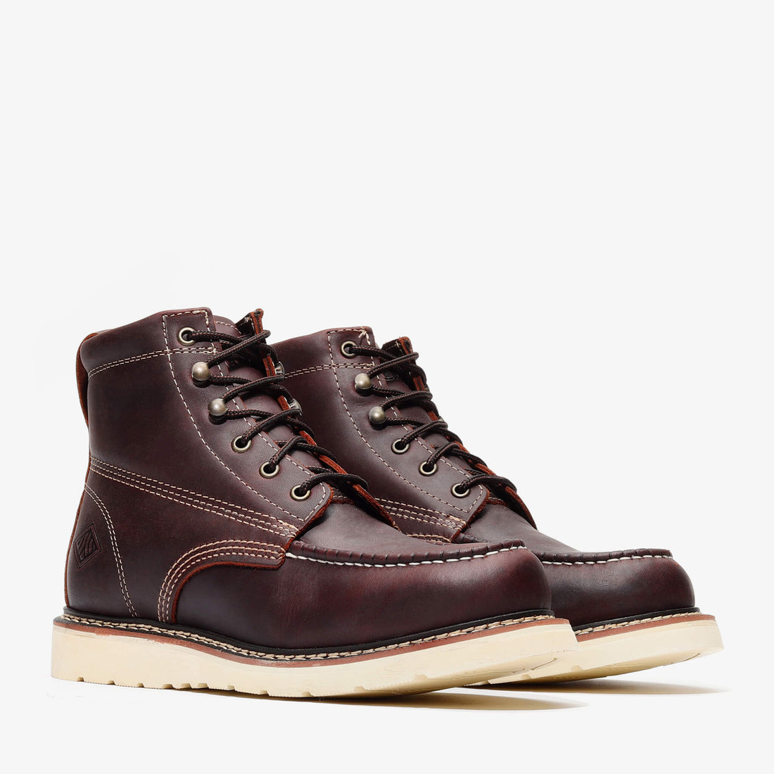 Frontier Burgundy 6" Moc Toe Work Boots | Men's Premium Leather Boots