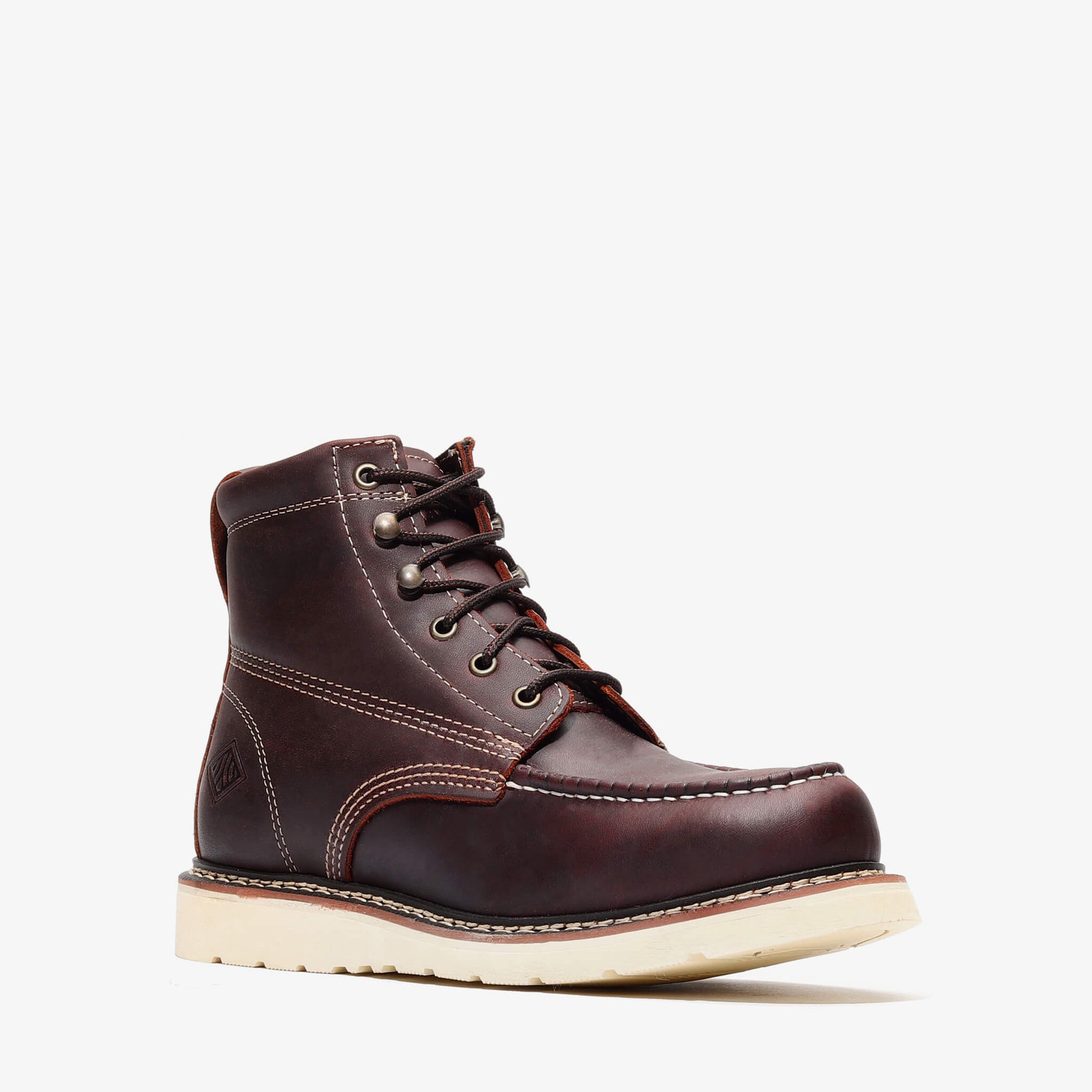 Frontier Burgundy 6" Moc Toe Work Boots | Men's Premium Leather Boots