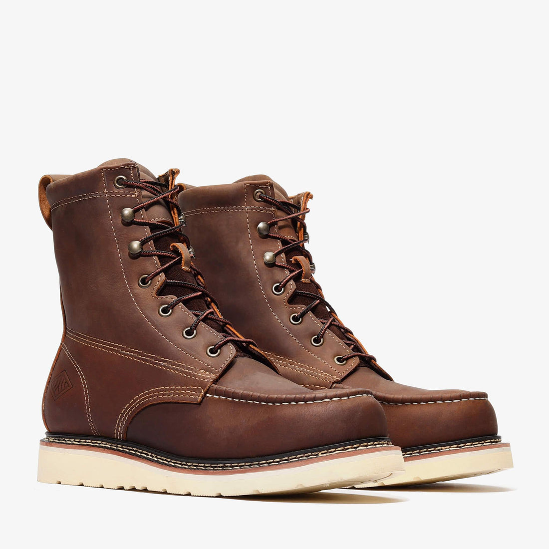 Frontier Steel Toe 8" Tall Moc Toe Boots | Heavy Duty OSHA Safety Boots