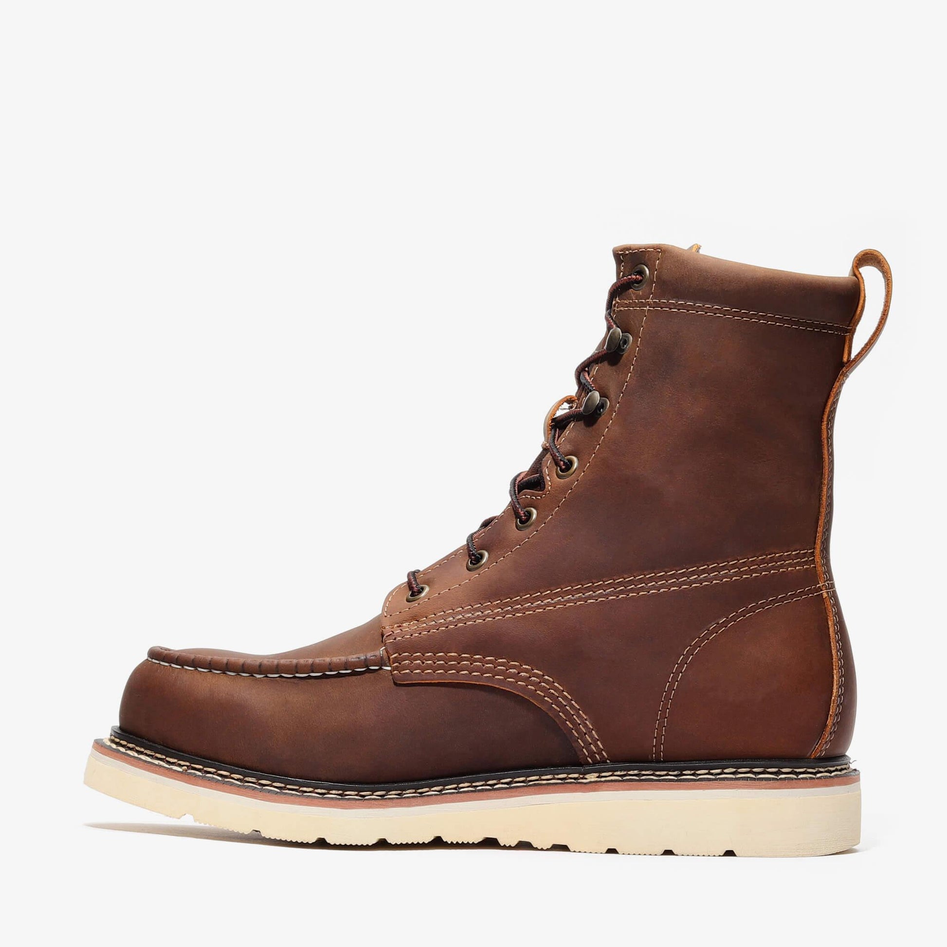 Frontier Steel Toe 8" Tall Moc Toe Boots | Heavy Duty OSHA Safety Boots