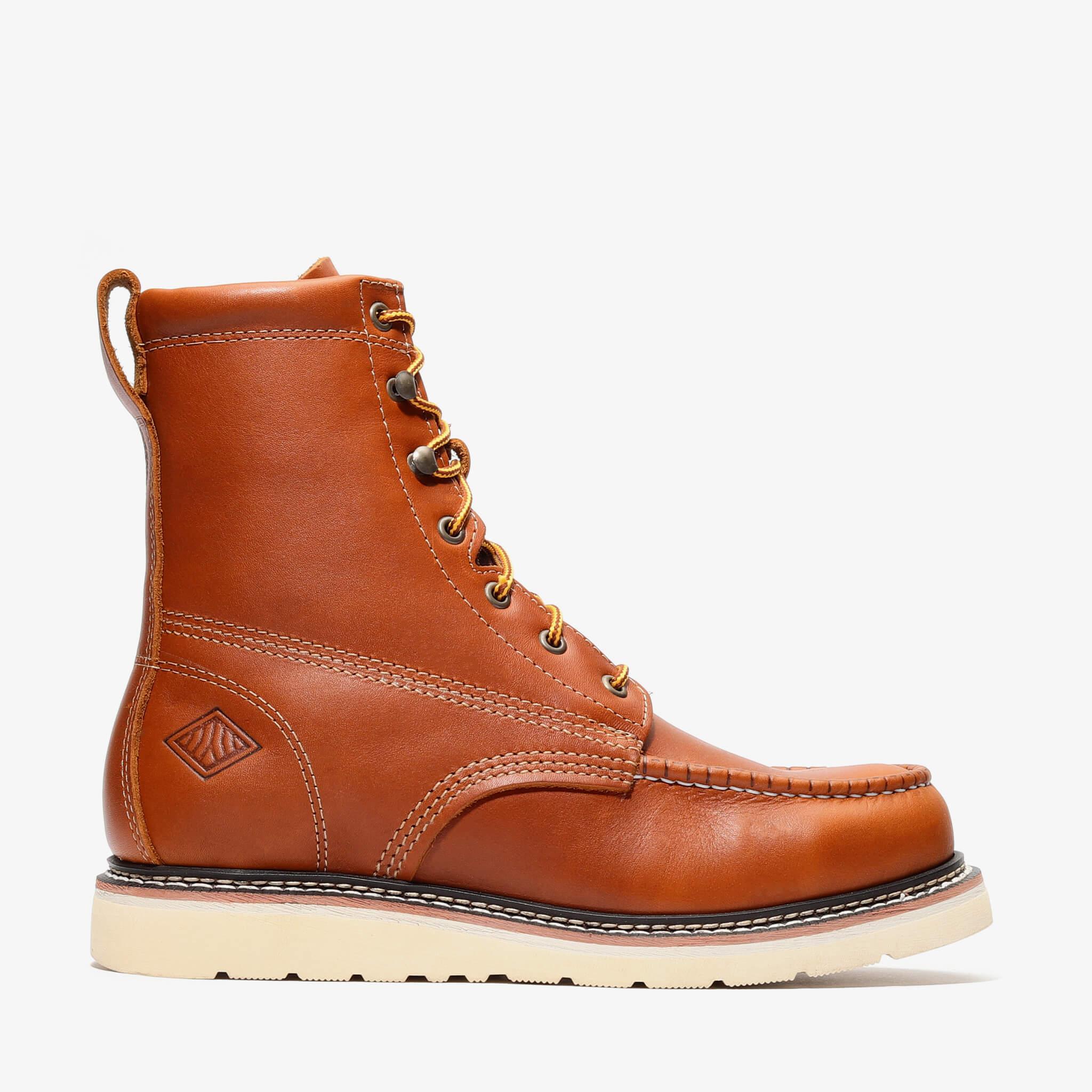 Frontier Classic 8" Tall Moc Toe Work Boots | Men's Leather Safety Boots