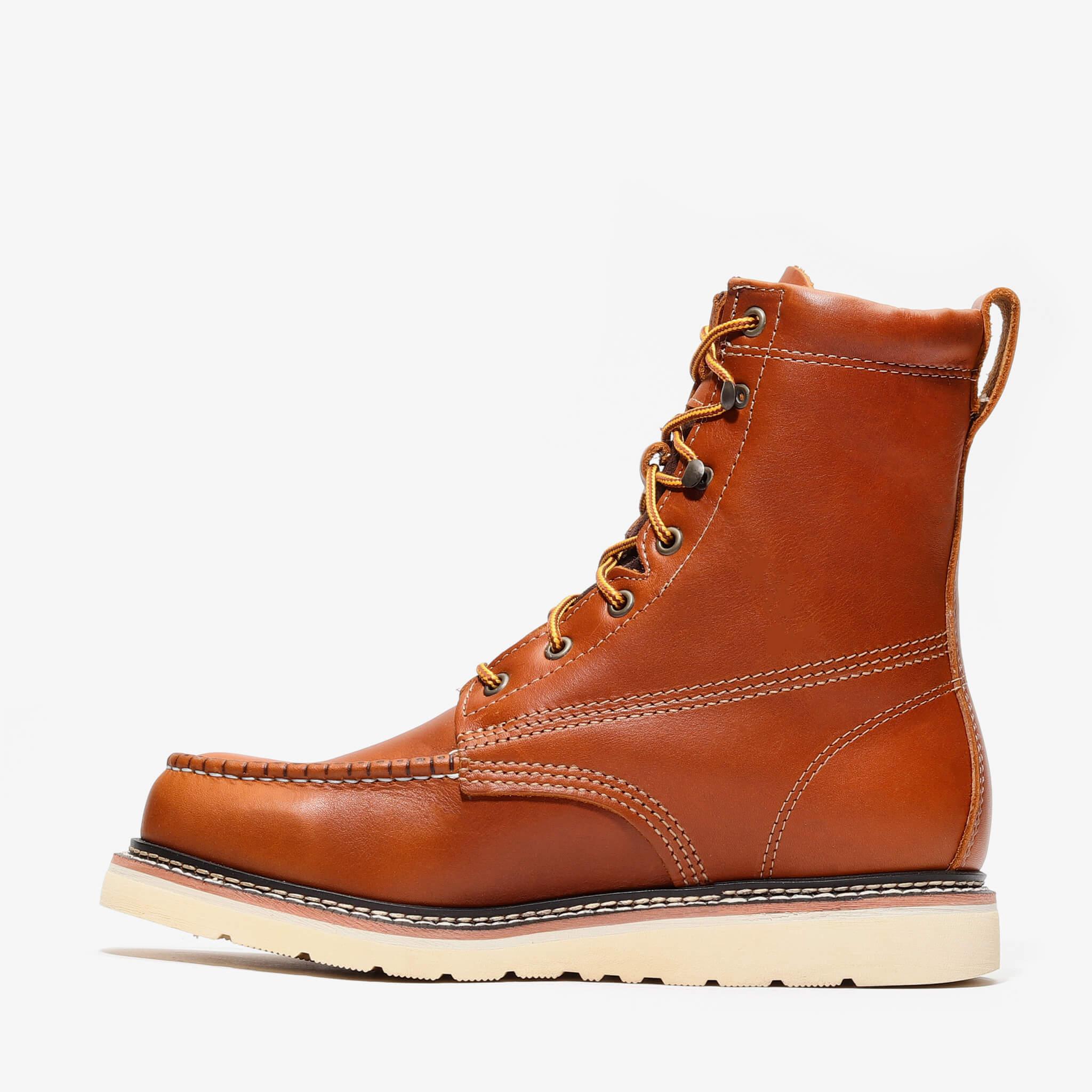 Frontier Classic 8" Tall Moc Toe Work Boots | Men's Leather Safety Boots