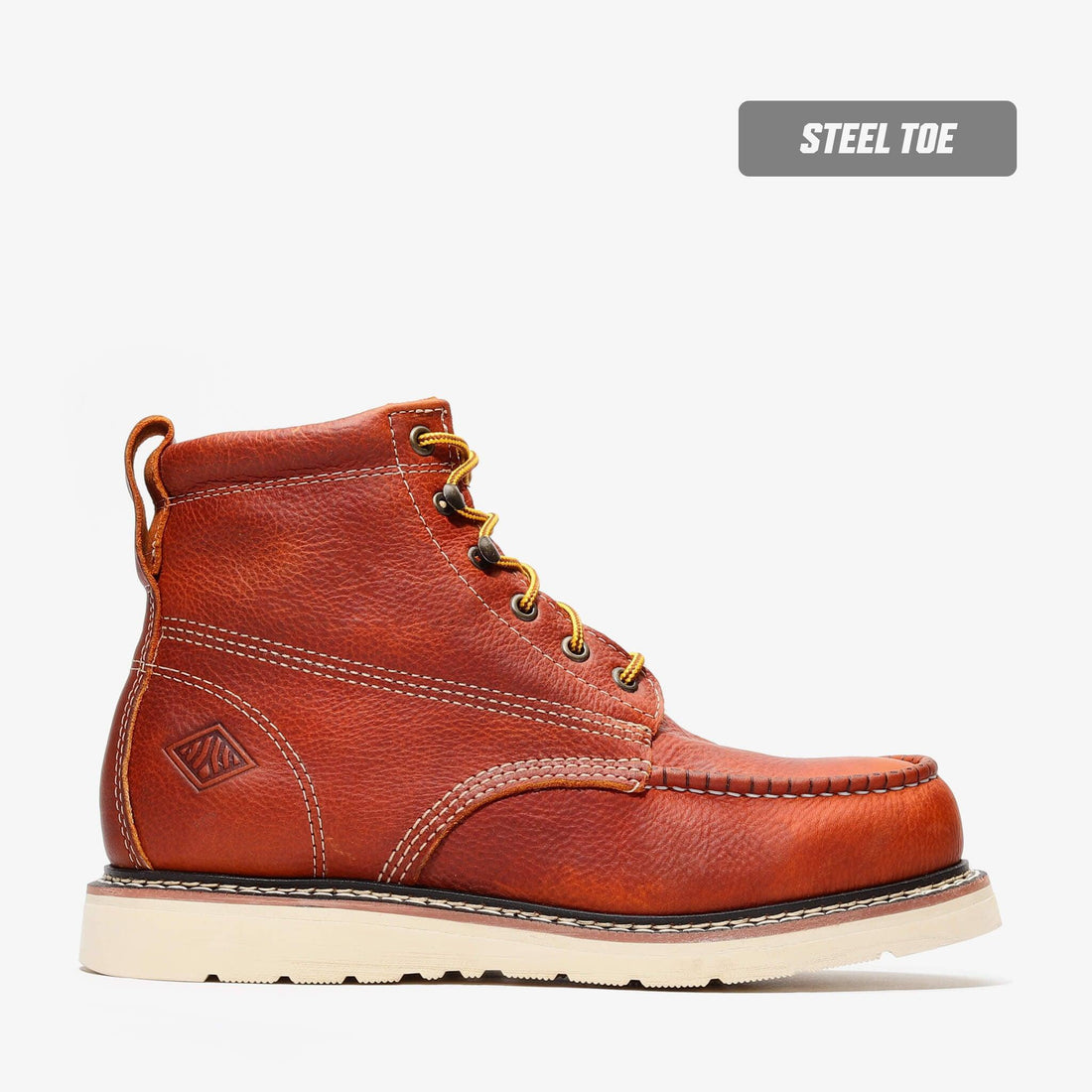 Frontier Steel Toe Moc Toe Boots Golden Brown 6" | Men's Safety Boots