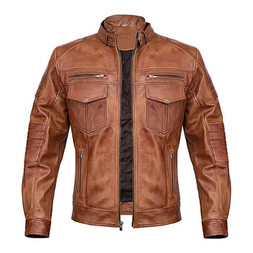 Men’s Cafe Racer Leather Jacket