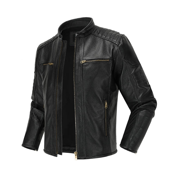 Men’s Natural Black Leather Jacket