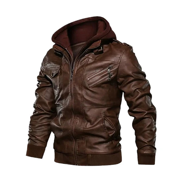Men’s Gorilla Hooded Leather Jacket