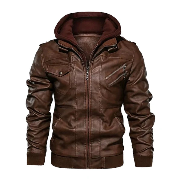 Men’s Gorilla Hooded Leather Jacket