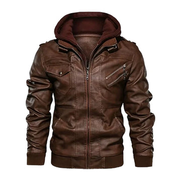 Men’s Gorilla Hooded Leather Jacket