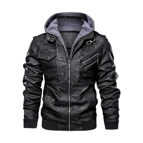 Men’s Gorilla Hooded Leather Jacket