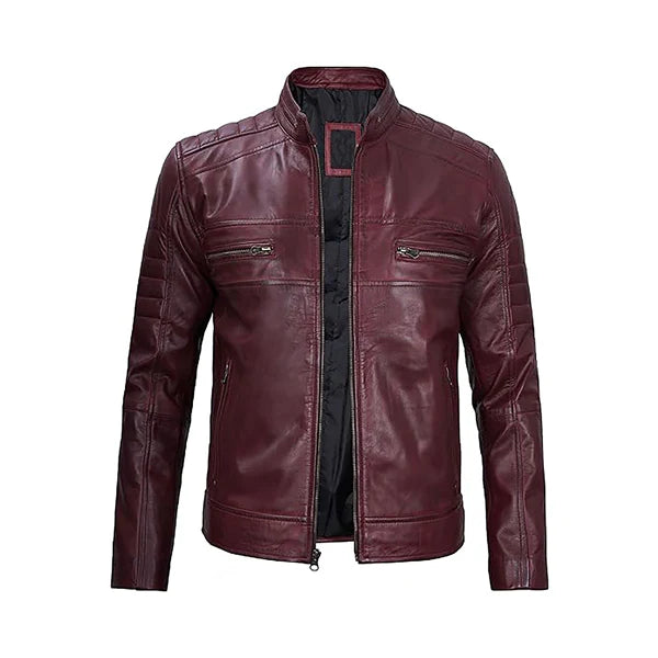 Men’s Zip Up Classic Leather Jacket