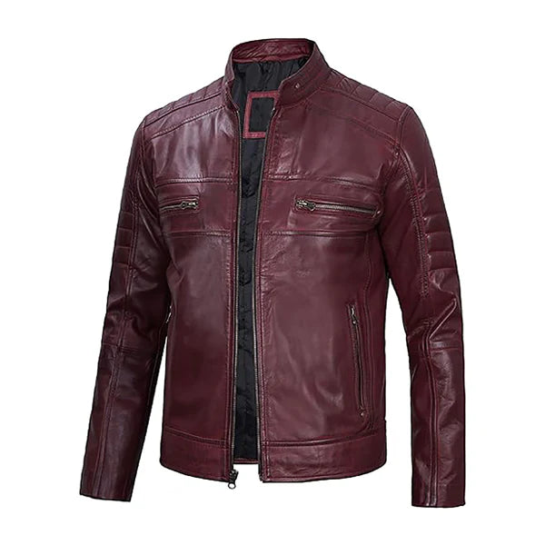 Men’s Zip Up Classic Leather Jacket