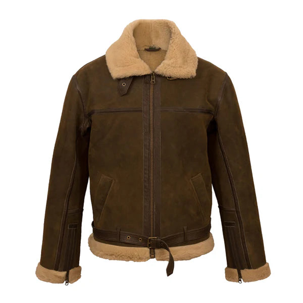 Men’s Flying Aviator Shearling Suede Jacket