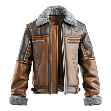 Men’s Premium Brown Shearling Leather Jacket